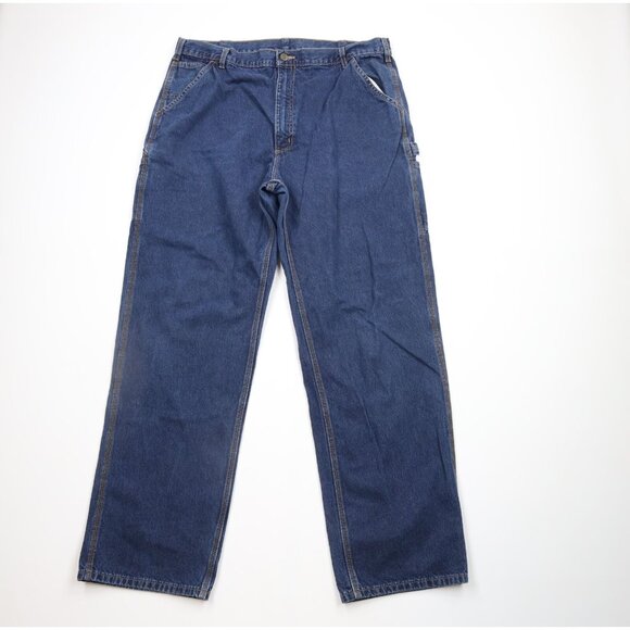 Vintage Y2K 2004 Carhartt Mens 40x34 Faded Spell Out Wide Leg Dungaree Jeans